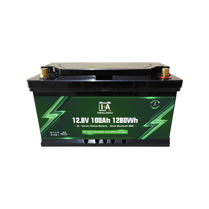 Idealakku IA SERIE Lithium Batterie LiFePO4 12V 100Ah Smart BMS mit Bluetooth Wohnmobil Untersitzbatterie