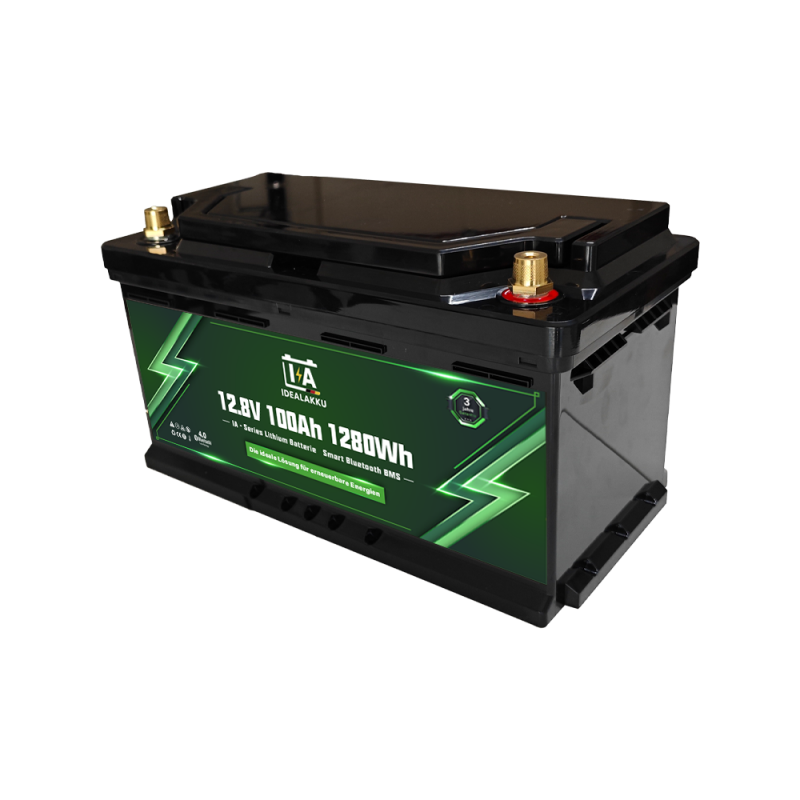 Idealakku IA SERIE Lithium Batterie LiFePO4 12V 100Ah Smart BMS mit Bluetooth Wohnmobil Untersitzbatterie