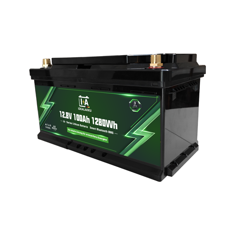 Idealakku IA SERIE Lithium Batterie LiFePO4 12V 100Ah Smart BMS mit Bluetooth Wohnmobil Untersitzbatterie