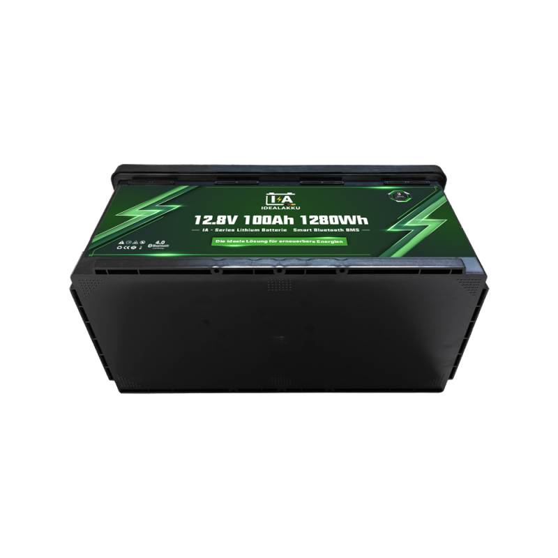Idealakku IA SERIE Lithium Batterie LiFePO4 12V 100Ah Smart BMS mit Bluetooth Wohnmobil Untersitzbatterie