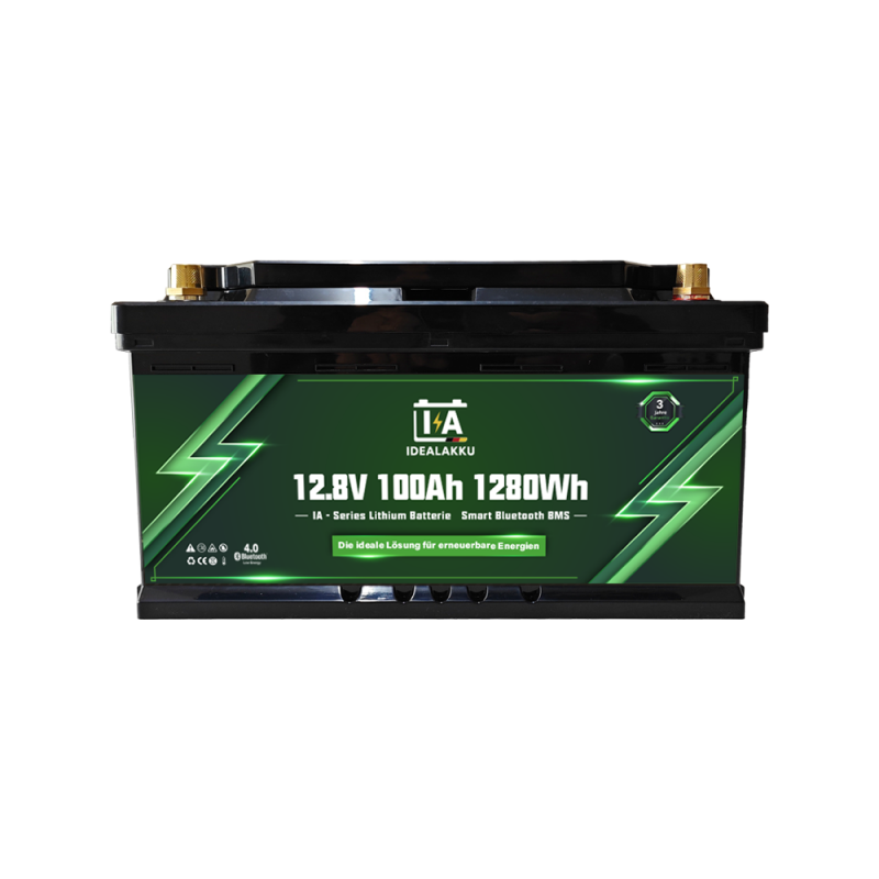 Idealakku IA SERIE Lithium Batterie LiFePO4 12V 100Ah Smart BMS mit Bluetooth Wohnmobil Untersitzbatterie