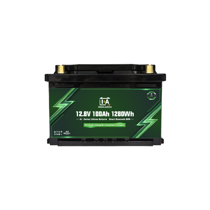 Idealakku IA SERIES Lithium Batterie LiFePO4 12V 100Ah MINI Smart BMS mit Bluetooth Wohnmobil Untersitzbatterie