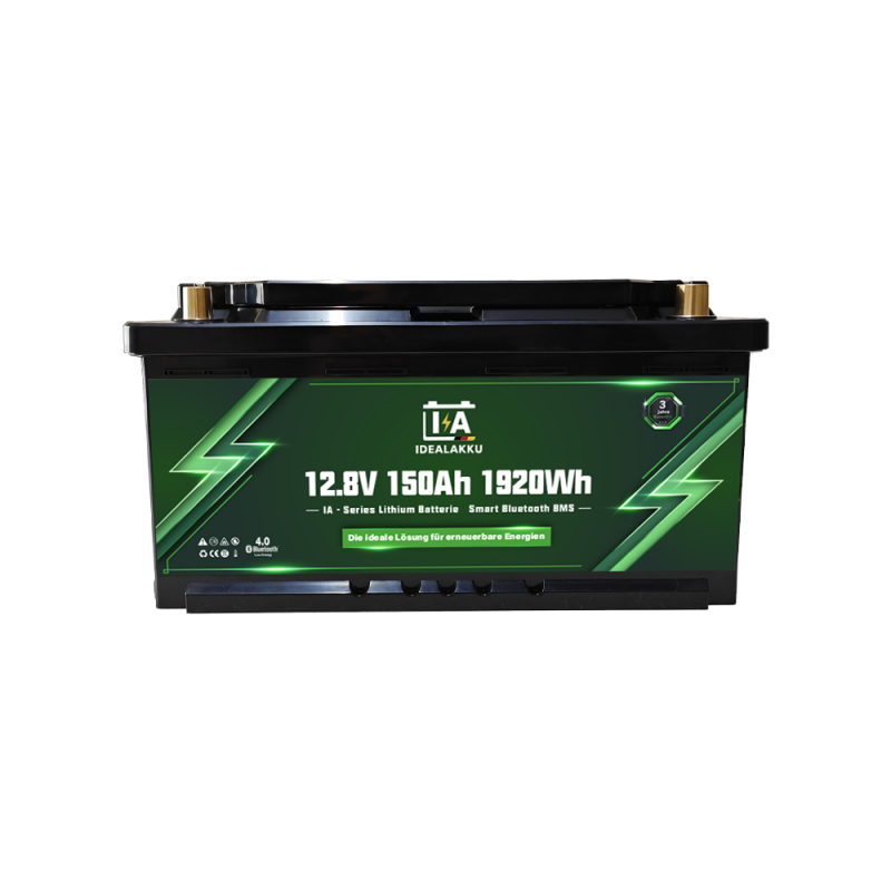 Idealakku IA SERIE Lithium Batterie LiFePO4 12V 150Ah Smart BMS mit Bluetooth Wohnmobil Untersitzbatterie