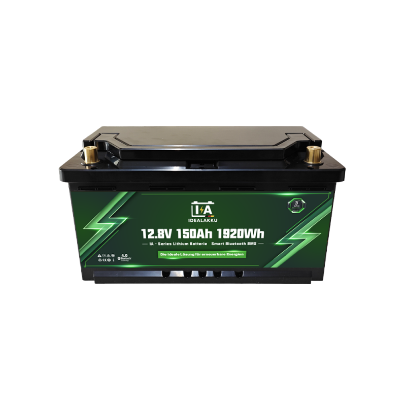 Idealakku IA SERIE Lithium Batterie LiFePO4 12V 150Ah Smart BMS mit Bluetooth Wohnmobil Untersitzbatterie