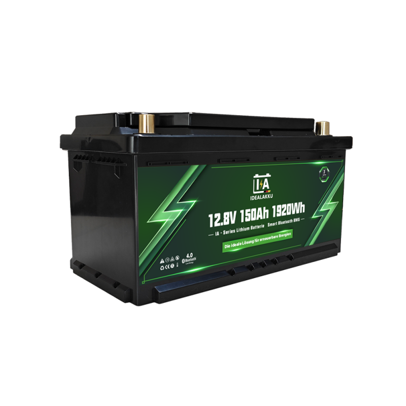 Idealakku IA SERIE Lithium Batterie LiFePO4 12V 150Ah Smart BMS mit Bluetooth Wohnmobil Untersitzbatterie