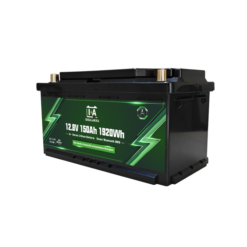 Idealakku IA SERIE Lithium Batterie LiFePO4 12V 150Ah Smart BMS mit Bluetooth Wohnmobil Untersitzbatterie