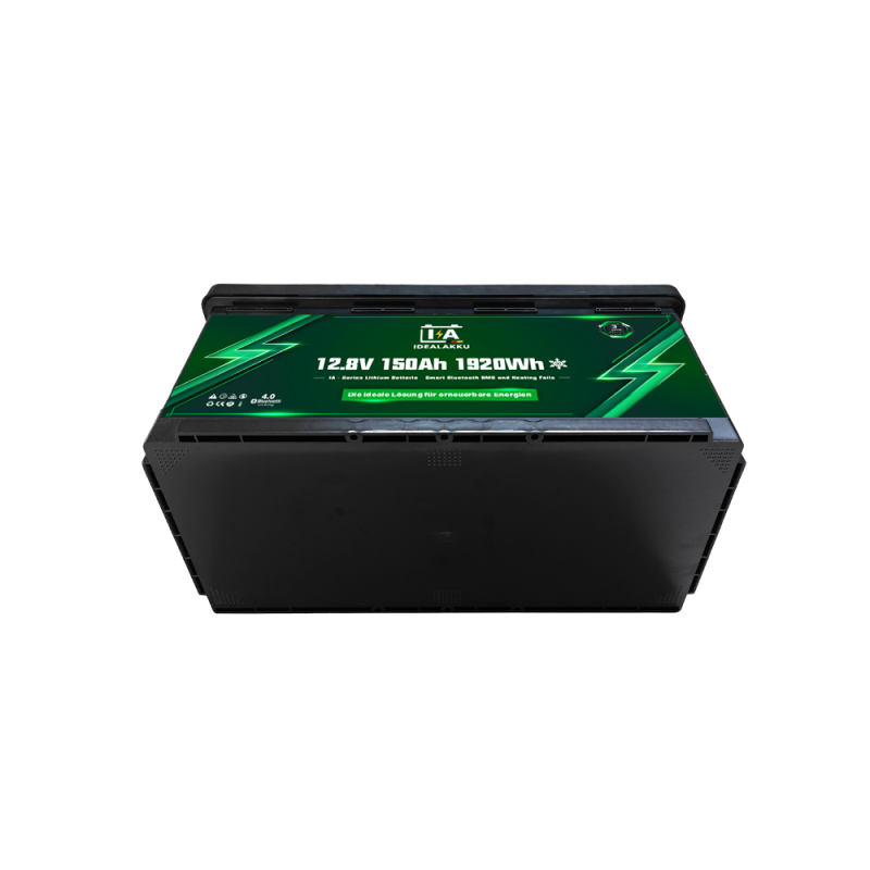 Idealakku IA SERIE Lithium Batterie LiFePO4 12V 150Ah Smart BMS mit Bluetooth Wohnmobil Untersitzbatterie mit Heizung