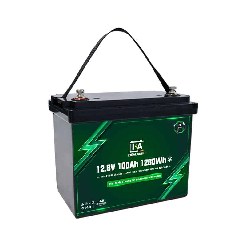 Idealakku IB-Serie LiFePO4-Batterie 12 V 100 Ah mit Smart-BMS, Bluetooth und Heizung