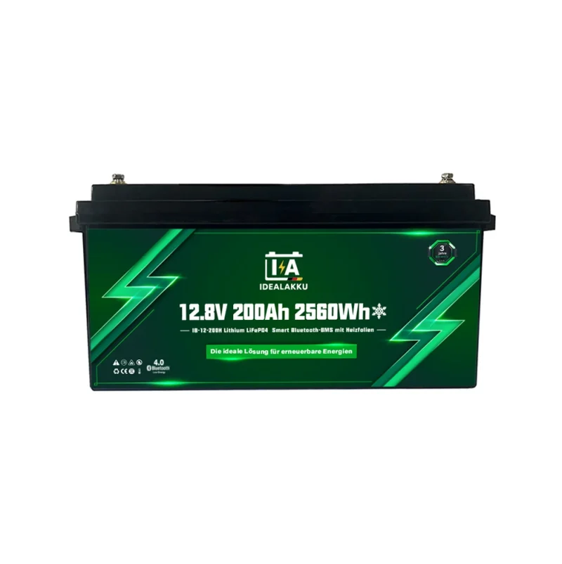 Idealakku IB-Serie LiFePO4-Batterie 12 V 200 Ah mit Smart-BMS, Bluetooth und Heizung-2