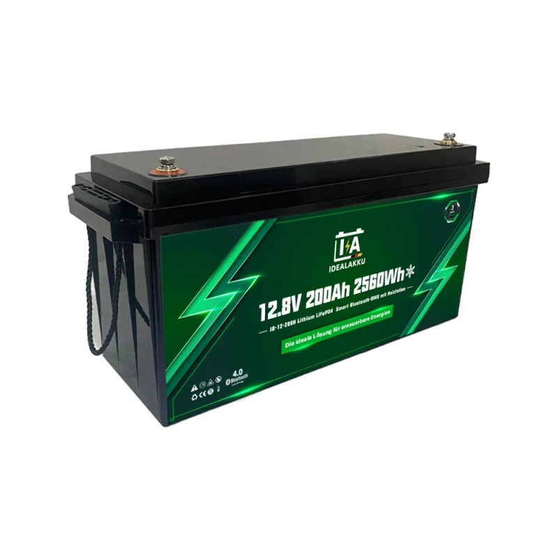 Idealakku IB-Serie LiFePO4-Batterie 12 V 200 Ah mit Smart-BMS, Bluetooth und Heizung
