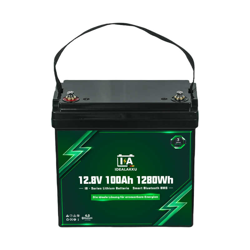 Idealakku IB SERIES Lithium Batterie LiFePO4 12V 100Ah MINI Smart BMS mit Bluetooth