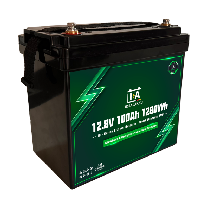 Idealakku IB SERIES Lithium Batterie LiFePO4 12V 100Ah MINI Smart BMS mit Bluetooth