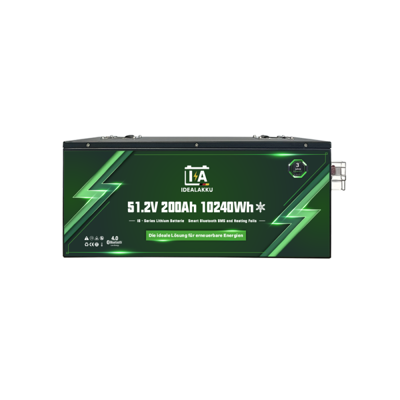 Idealakku IB SERIES Lithium Batterie LiFePO4 48V 200Ah Smart BMS Bluetooth mit Heizung
