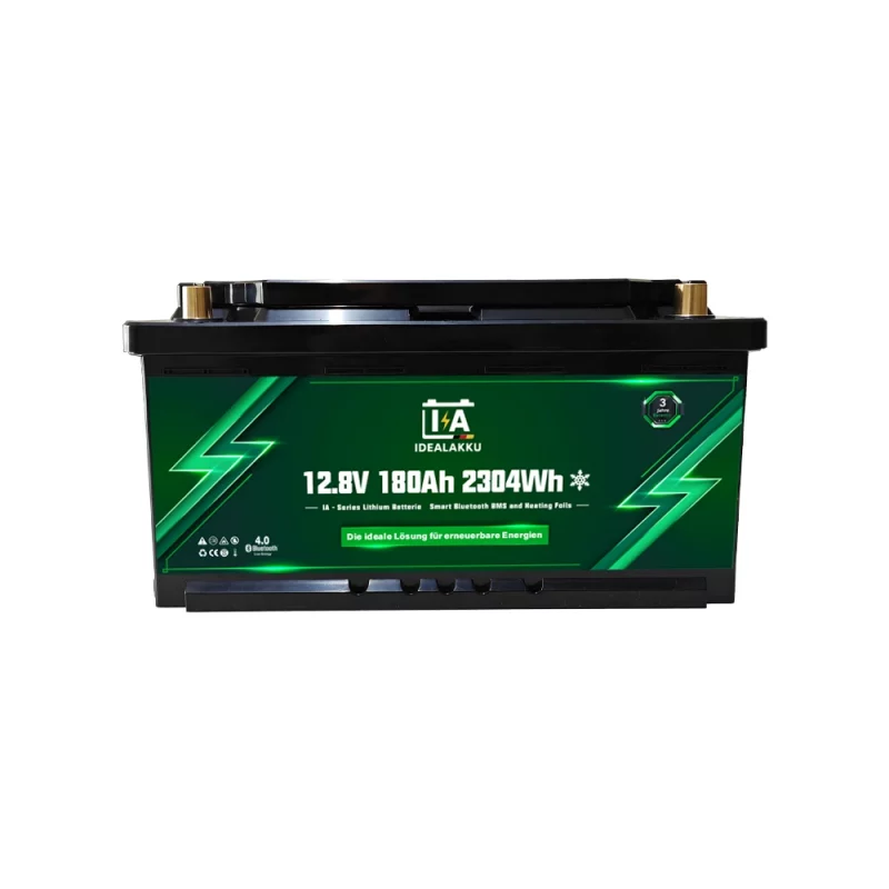 Idealakku IA SERIES Lithium Batterie LiFePO4 12V 180Ah Smart BMS mit Bluetooth Wohnmobil Untersitzbatterie mit Heizung
