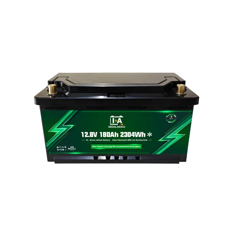 Idealakku IA SERIES Lithium Batterie LiFePO4 12V 180Ah Smart BMS mit Bluetooth Wohnmobil Untersitzbatterie mit Heizung