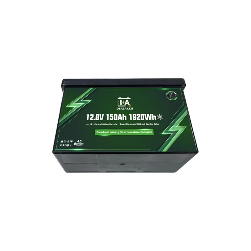 Idealakku IB SERIE Lithium Batterie LiFePO4 12V 150Ah Smart BMS mit Bluetooth mit Heizung