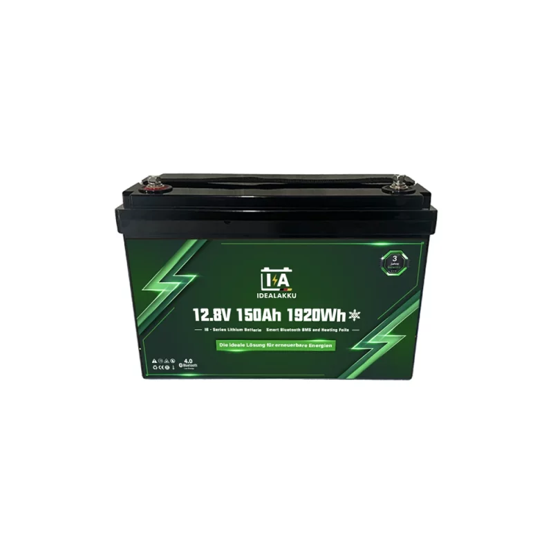 Idealakku IB SERIE Lithium Batterie LiFePO4 12V 150Ah Smart BMS mit Bluetooth mit Heizung
