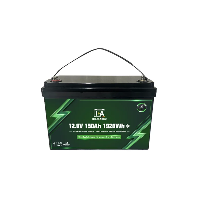 Idealakku IB SERIE Lithium Batterie LiFePO4 12V 150Ah Smart BMS mit Bluetooth mit Heizung